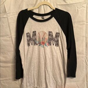 Kids Raglan Sleeve 'MOM' Graphic Shirt